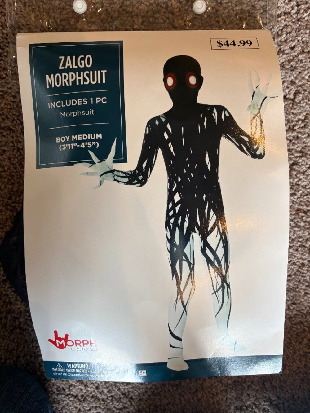 Kids Zalgo Morph Suite Costume, Medium (3'11'-4'5")